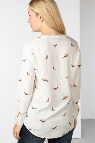 Ladies Printed Blouse - Wistow II - Pheasant White