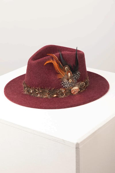 Ladies Wool Felt Hat - Helmsley - Burgundy