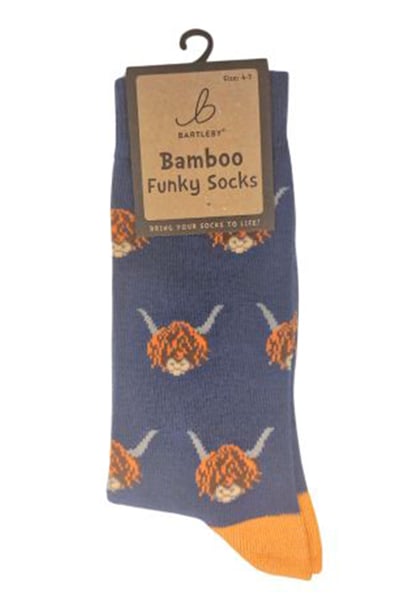 Ladies Bamboo Funky Socks - Highland Cows