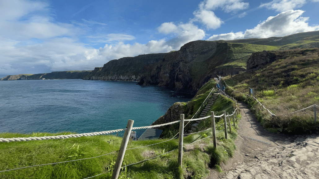 Looking along the Causeway Coast at Carrick-a-Rede 