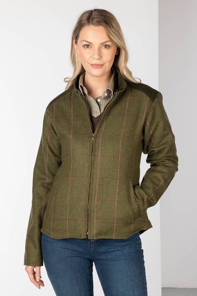 Ladies Tweed Jacket - Haworth - Dark Green Tweed
