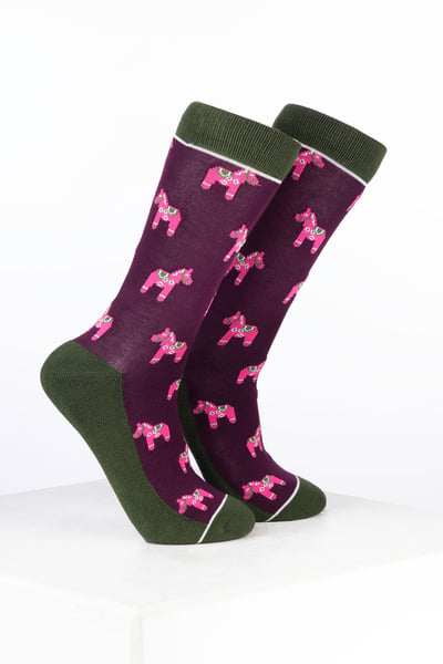 Damen-Knöchelsocken aus Bambus-Pony-Material - Pony Dunkle Beere