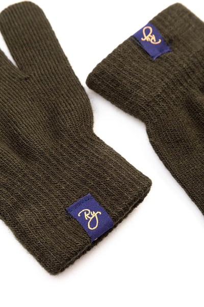 Ladies Knitted Gloves - Bella - Olive