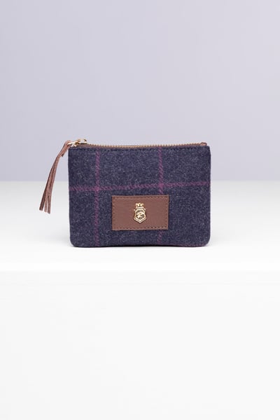 Ladies Tweed Coin Purse - Helmsley - Navy Tweed