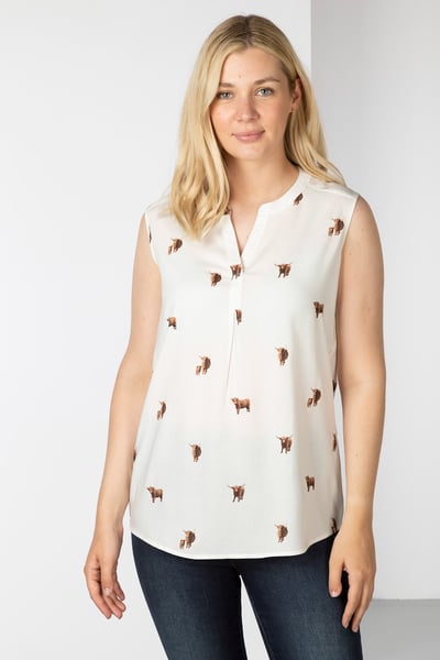 Sleeveless Blouse - Wistow - Highland Cow