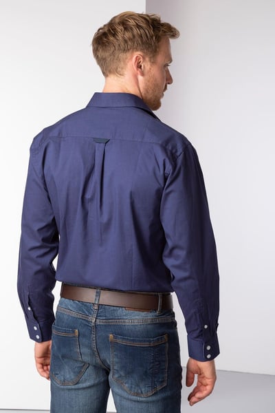 Men's Plain Oxford Cotton Shirt - William - Navy
