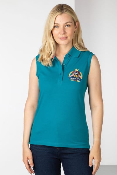 Ärmelloses Damen-Poloshirt Charlie - Blaugrün