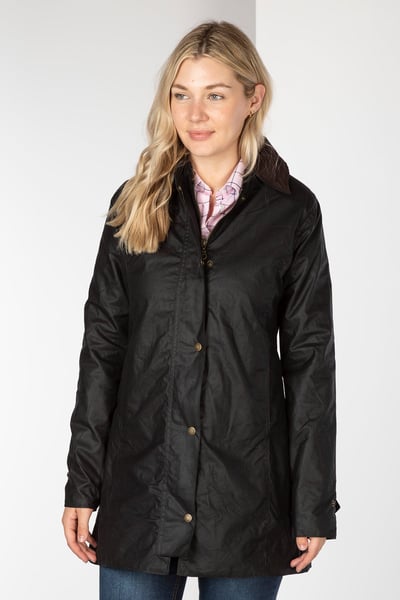 Ladies Long Wax Jacket DE Womens Long Wax Coat Rydale