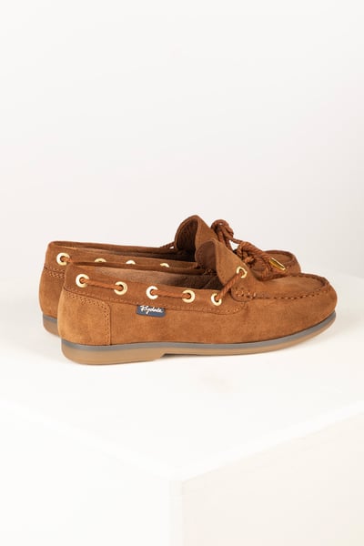 Ladies Leather Laced Deck Shoe – Saltwick - Tan