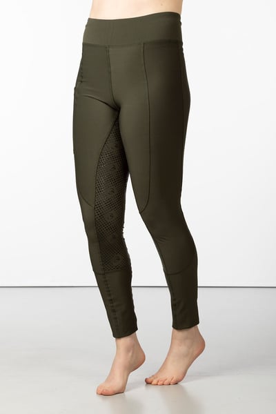 Ladies Riding Tights with Phone Pocket - Askwith II - Olive