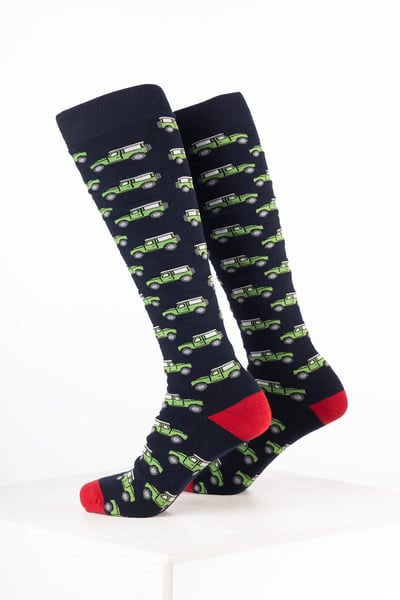 Men’s Cars Welly Socks - 4X4 Navy