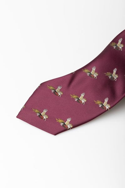 Men's Flying Pheasant Shooting Tie - Danby - Claret