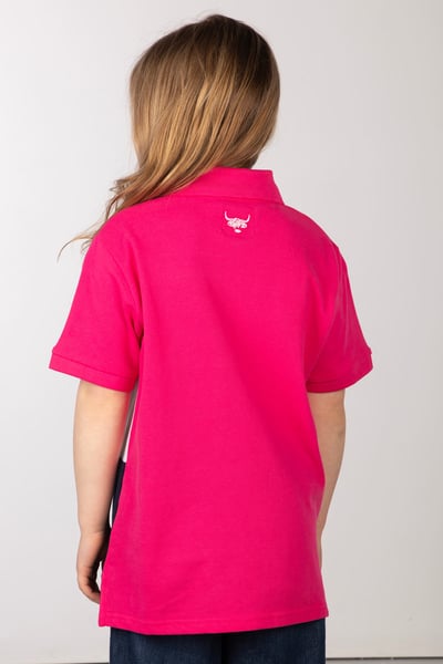 Junior Polo Shirt - Byland - Cow Navy/White/Bonbon