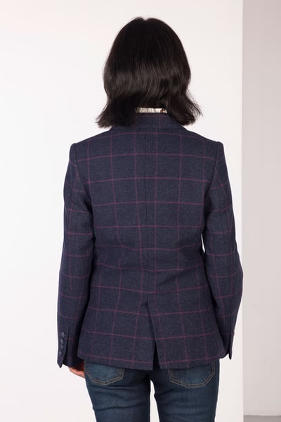 Ladies Tweed Blazer - Hannah - Navy Tweed