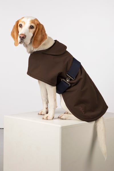 Fleece Lined Dog Coat - Yapham - Dark Brown