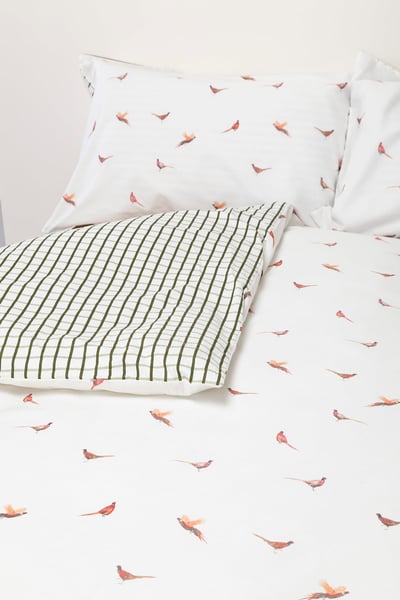 Wendbares Bett- und Kissenbezug-Set für Kingsize-Betten - Fasane