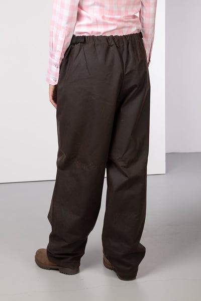 Waterproof Wax Cotton Overtrousers - Brown