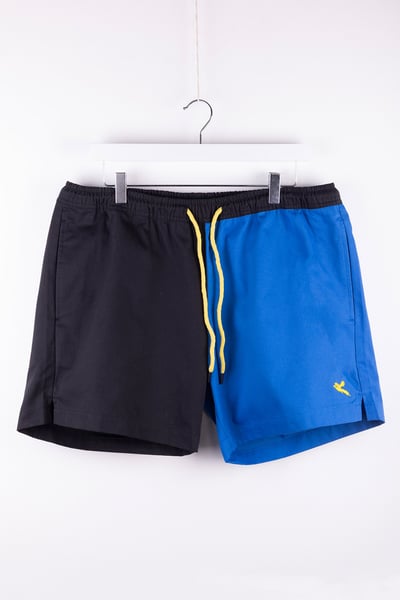 Men's Quartered Rugby Shorts - Ganton - Blue/Black