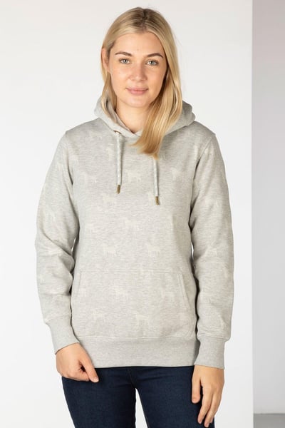 Women's Woven Loungewear Hoody - Arram - Grey Dog