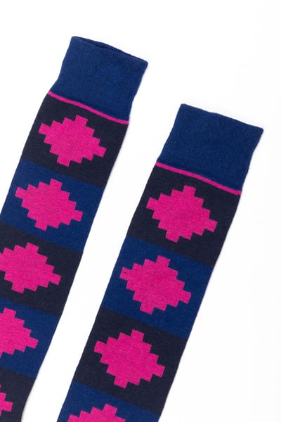 Ladies Polo Knee Length Riding Socks - Denim