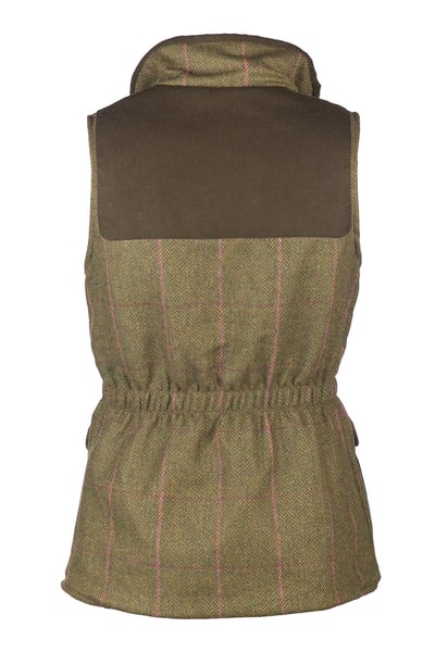Ladies Tweed Waistcoat - Belton III - Dark Green Tweed