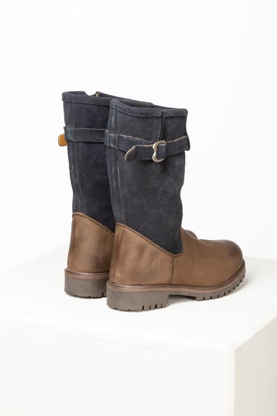 Ladies Short Leather Boots - Whenby - Navy