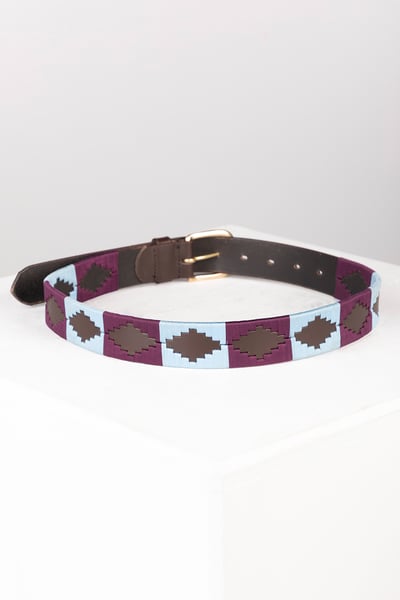 Polo Belts - Askwith - Berry/Soft Blue