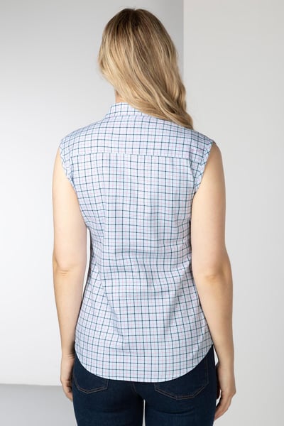 Ladies Hannah Sleeveless Country Shirt - Ellie II - Blue