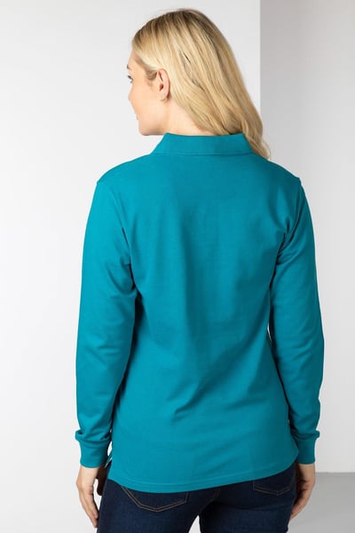Ladies Charlie Long Sleeve Polo Shirt - Teal