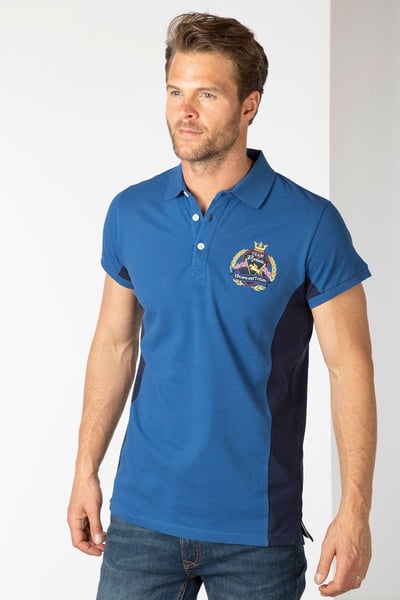 Muston Panel-Poloshirt für Herren - Blau