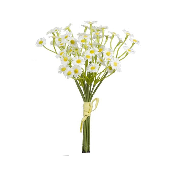 Artificial Mini Satin 6 Stem Daisy Bundle 27cm UK