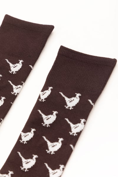 Men's Walking Pheasant Socks - Dark Brown
