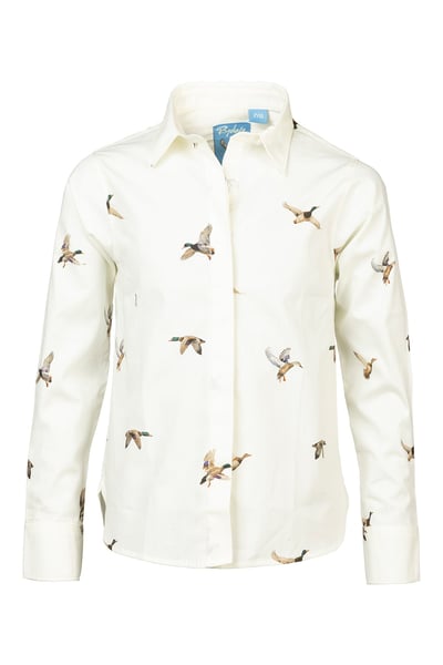 Girls Printed Shirt - Wistow - Flying Ducks White