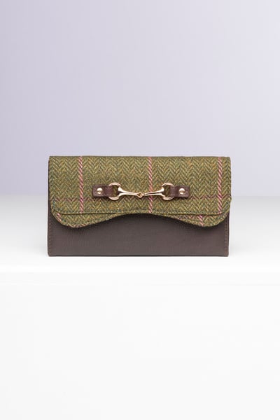 Ladies Tweed Snaffle Purse - Helmsley - Dark Green
