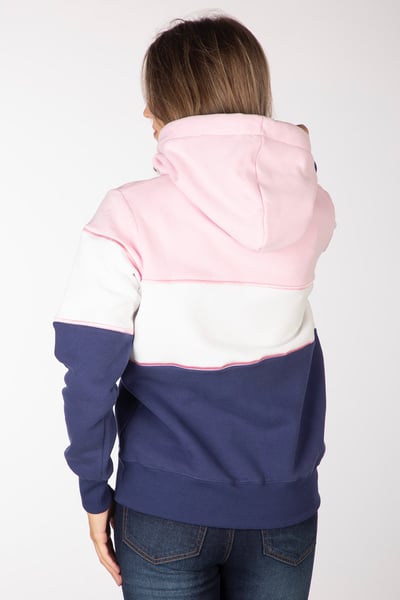 Ladies Hoody - Byland - Cow Denim/White/Sorbet