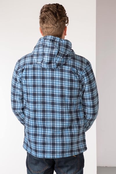 Men's Hooded Fleece Overshirt - Ulrome - Blue/Navy