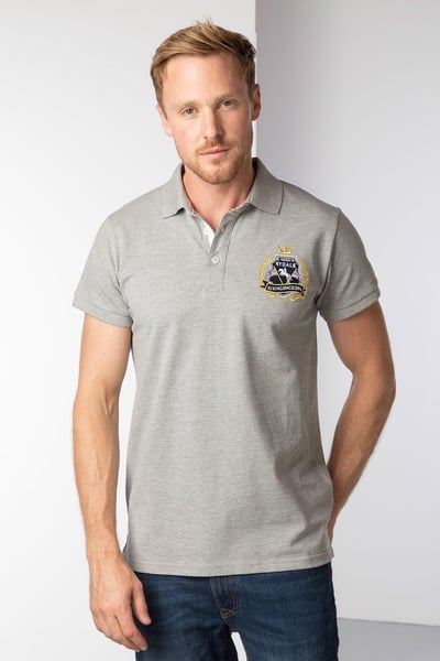 Men's Fordon III Emblem Polo Shirt - Marl Grey