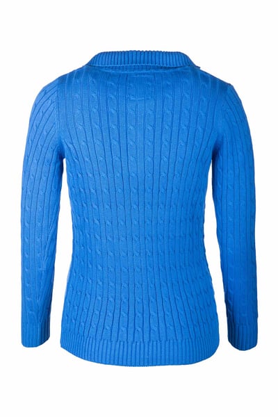 Ladies Quarter Zip Cable Knit Jumper - Emma - Colbalt