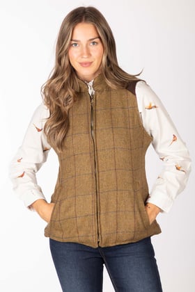 Ladies Padded Tweed Waistcoat - Haworth