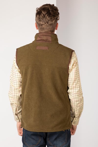 Men's Premium Fleece Waistcoat - Huggate - Military Green