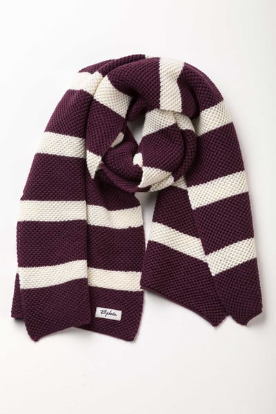 Ladies Striped Knit Scarf - Rosie - Berry