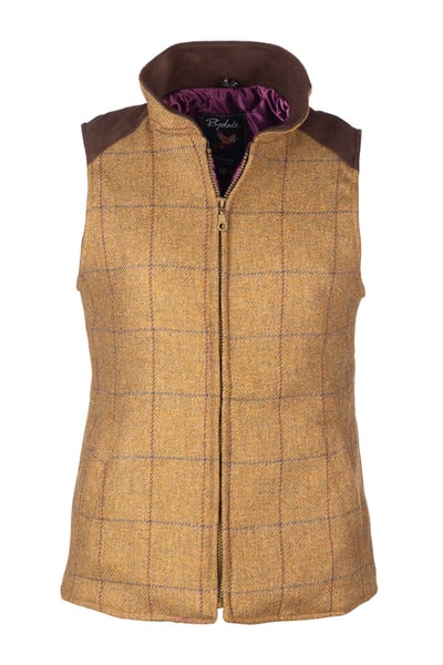 Ladies Padded Tweed Waistcoat - Haworth - Beige Tweed