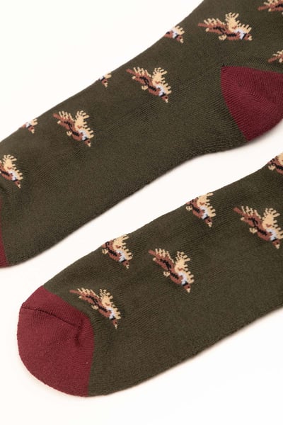 Chaussettes Faisan Volant pour Homme - Olive foncée