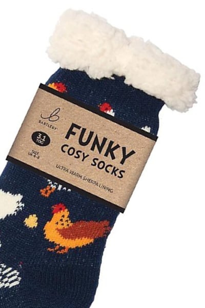 Funky Sherpa Socks - Colourful Chicken