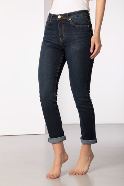 Ladies Straight Leg Jeans - Ella - Dark Denim