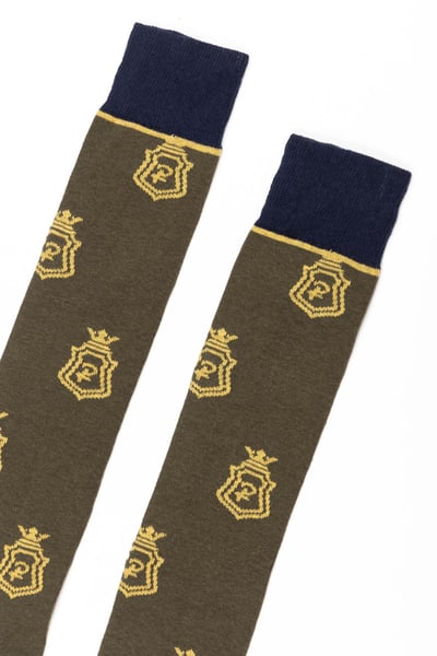 Ladies Emblem Knee Length Riding Socks - Olive