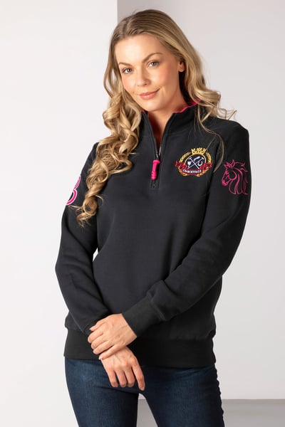 Ladies Emblem Sweatshirt - Black/Bonbon
