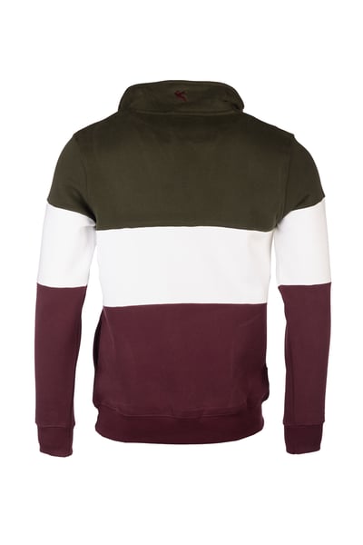 Sudadera de hombre - Byland - Vino Faisán/Blanco/Aceituna