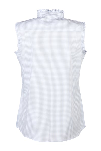 Ärmelloses Rüschen-Hemd für Damen – Ivy - cuadros azules