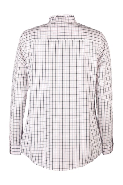 Ladies Oxford Cotton Ruffled Shirt - Ivy - Ellie Navy